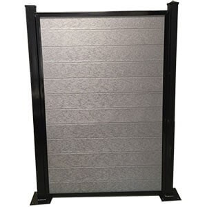 STEEL AND COMPOSITE BOARD GATE BLACK WITH TRELLIS